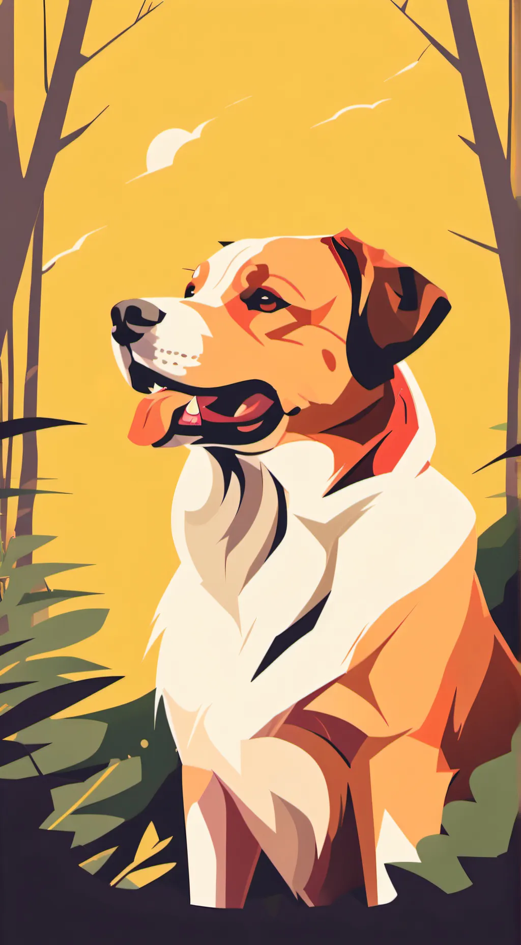ai character: dog day  background