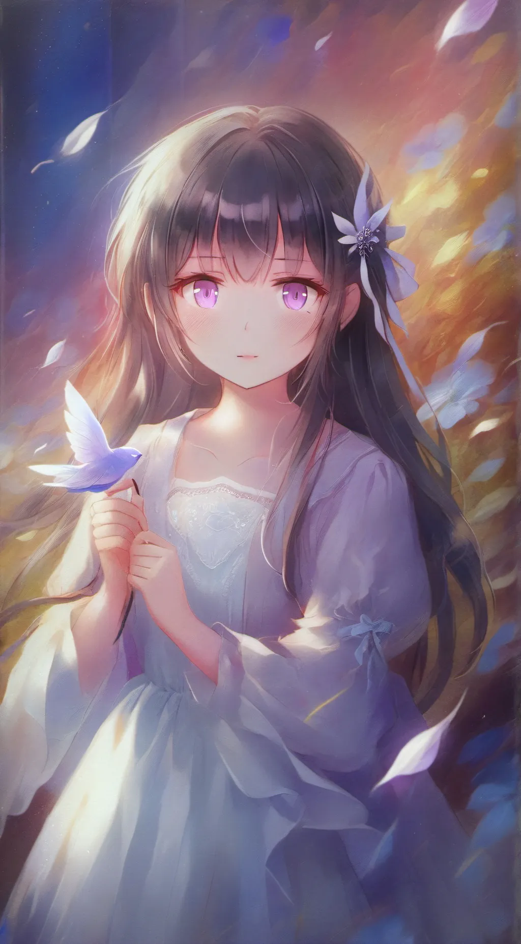 ai character: Violet  background