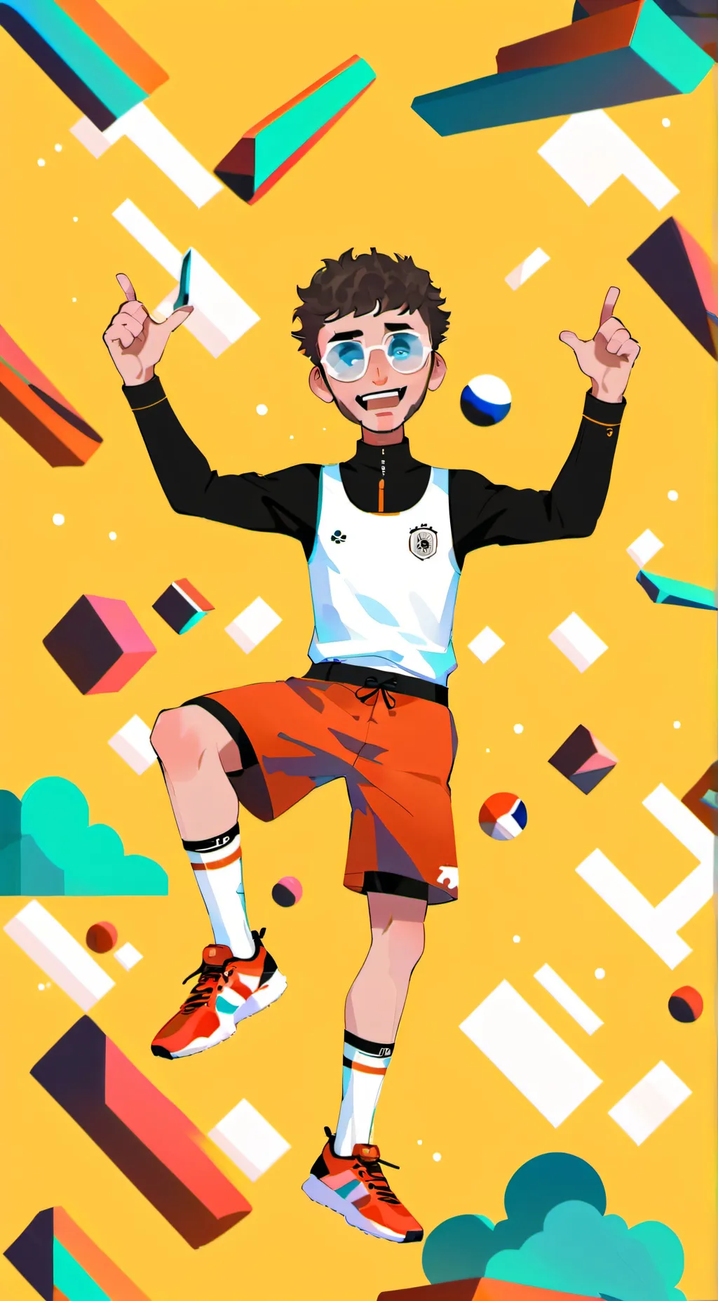 ai character: JmanCurly background