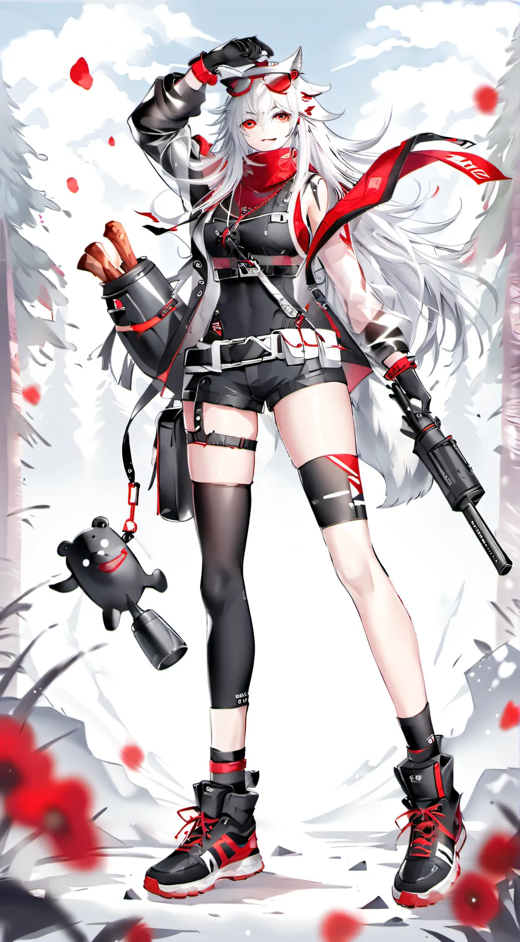ai character: anime wolf cop background