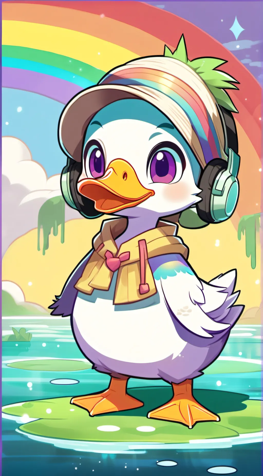 ai character: Duck ducky 🦆  background