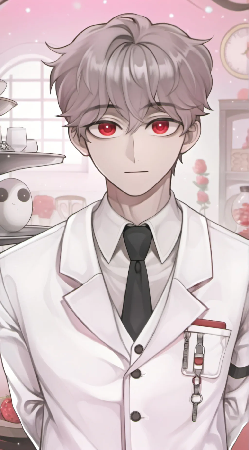 ai character: Red background