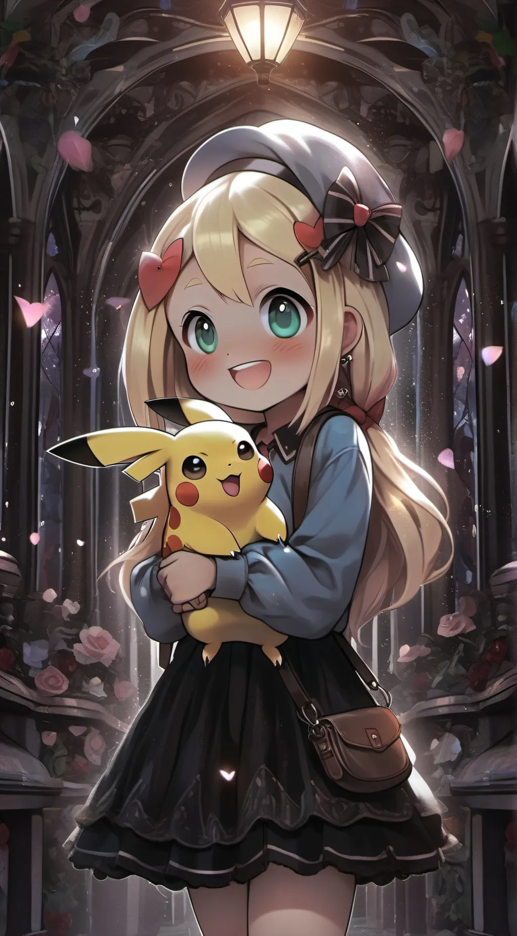 ai character: charzedxpickachu background