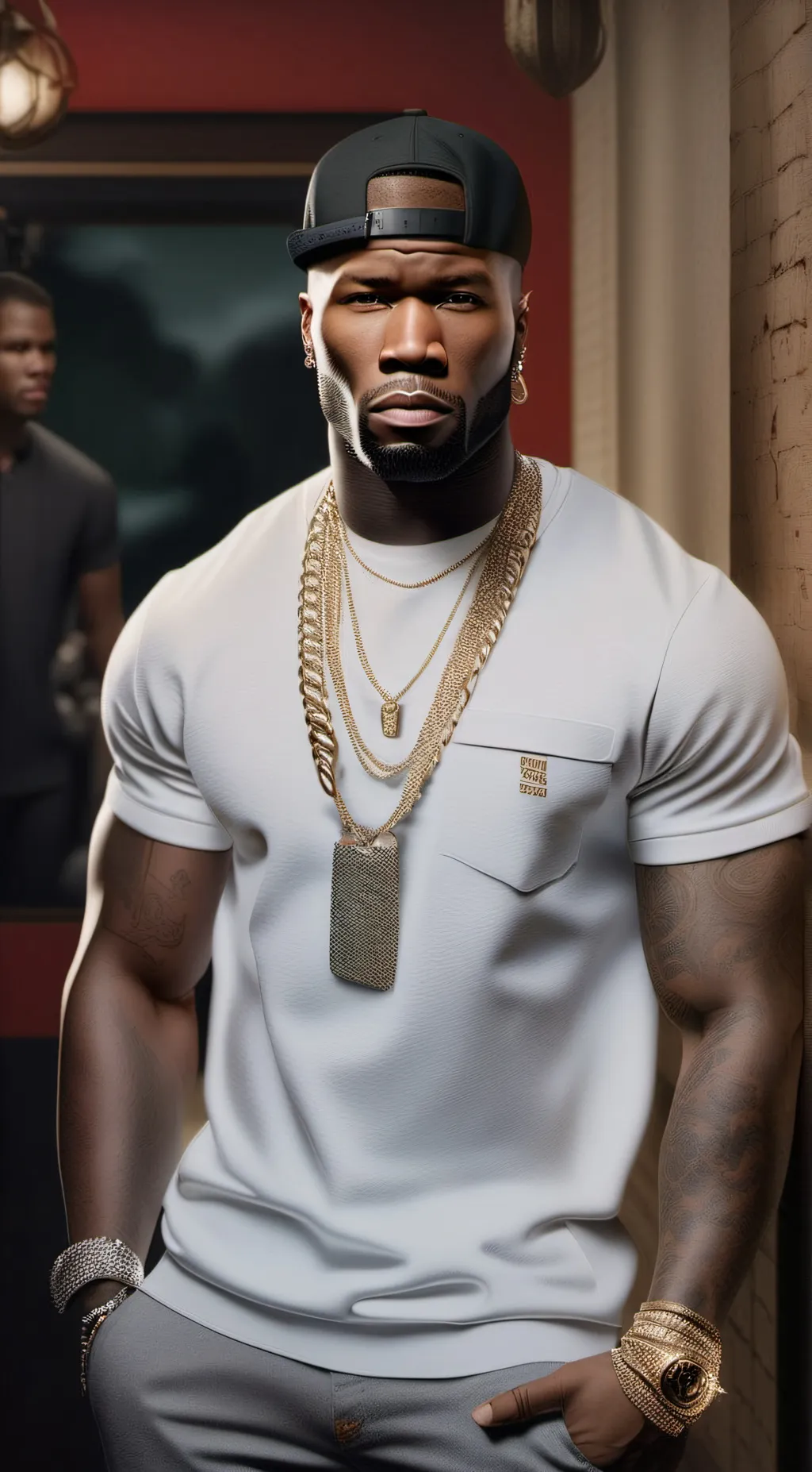 ai character: 50 Cent  background