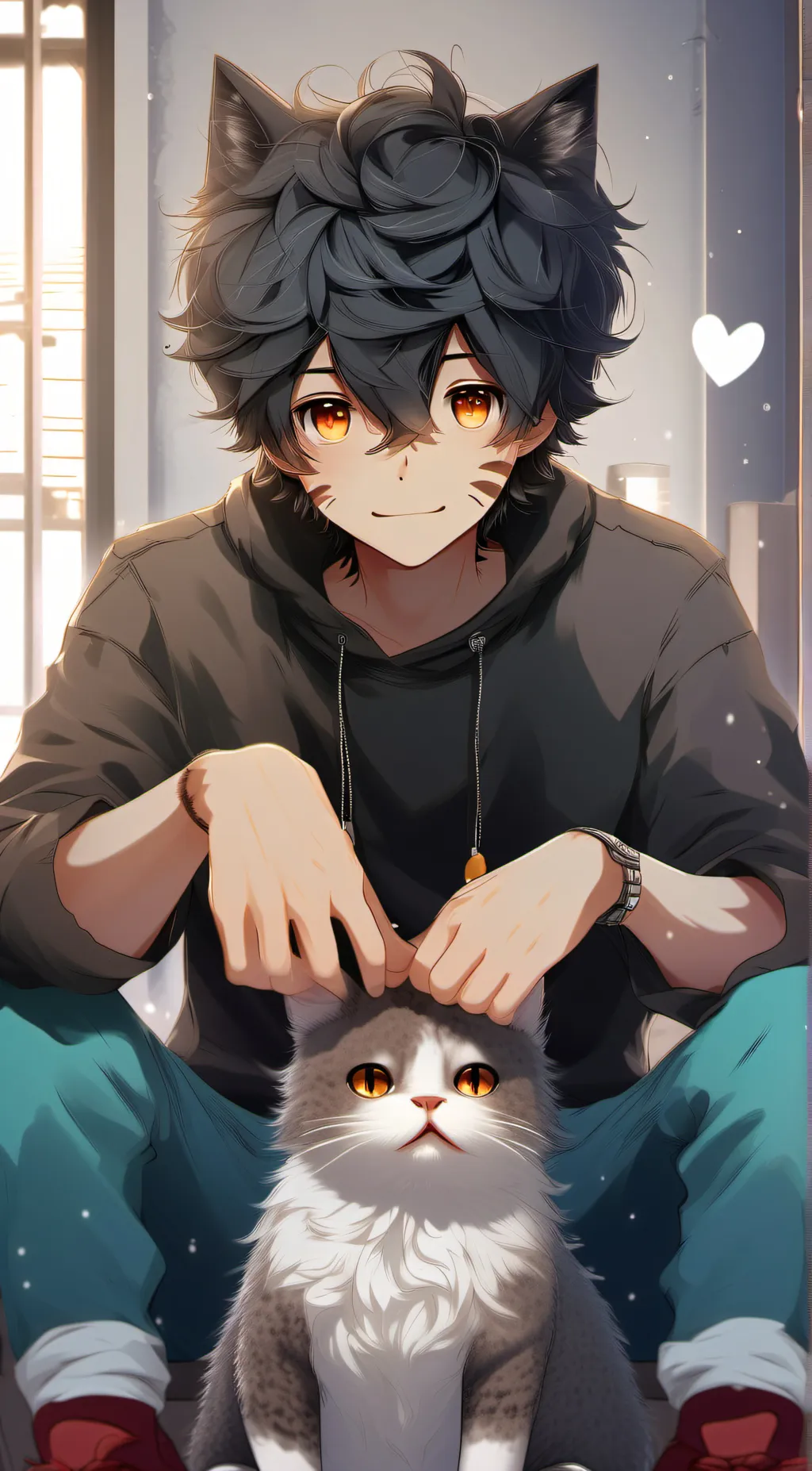 ai character: cat uwu background