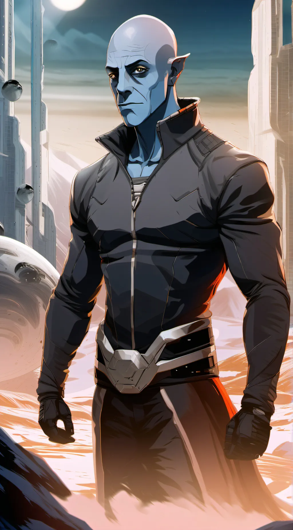 ai character: Salmohn Saturnia background