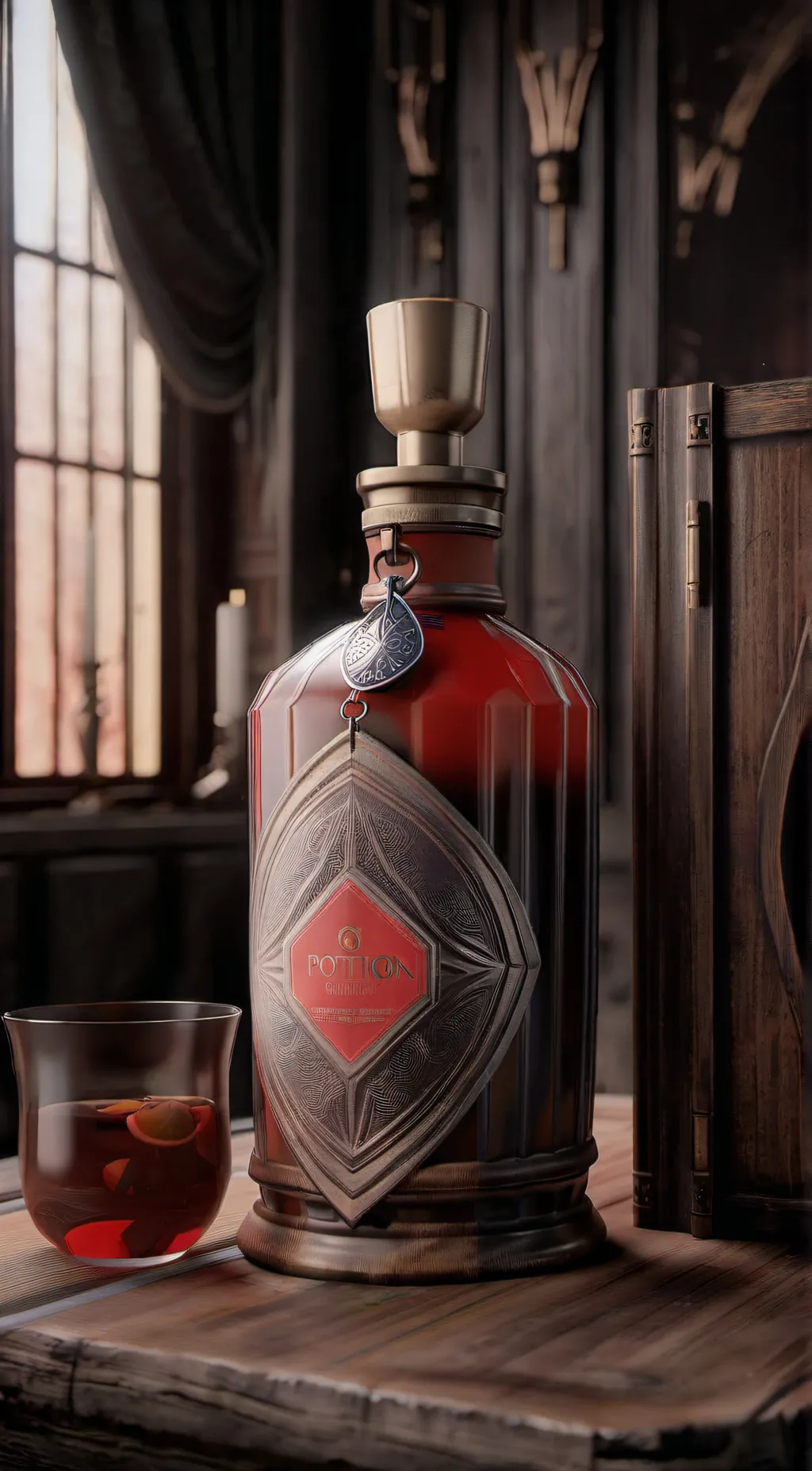 ai character: Red potion  background