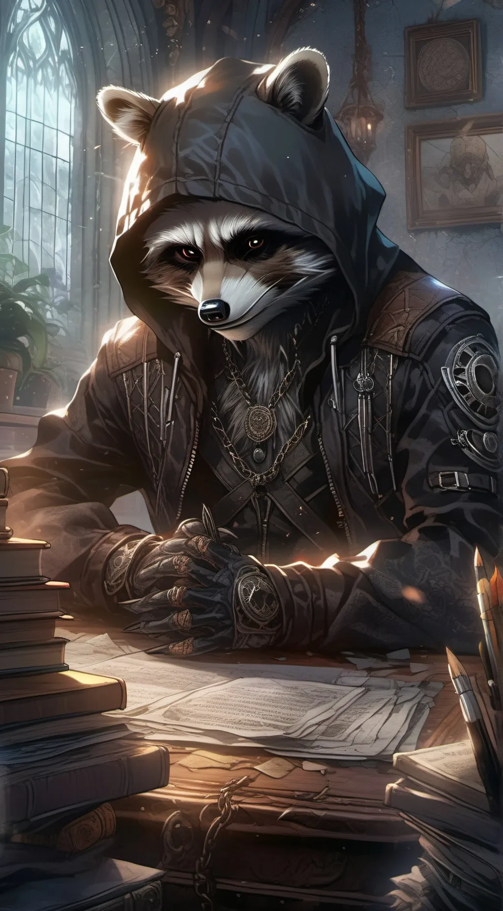 ai character: 🦝Mika🦝 background