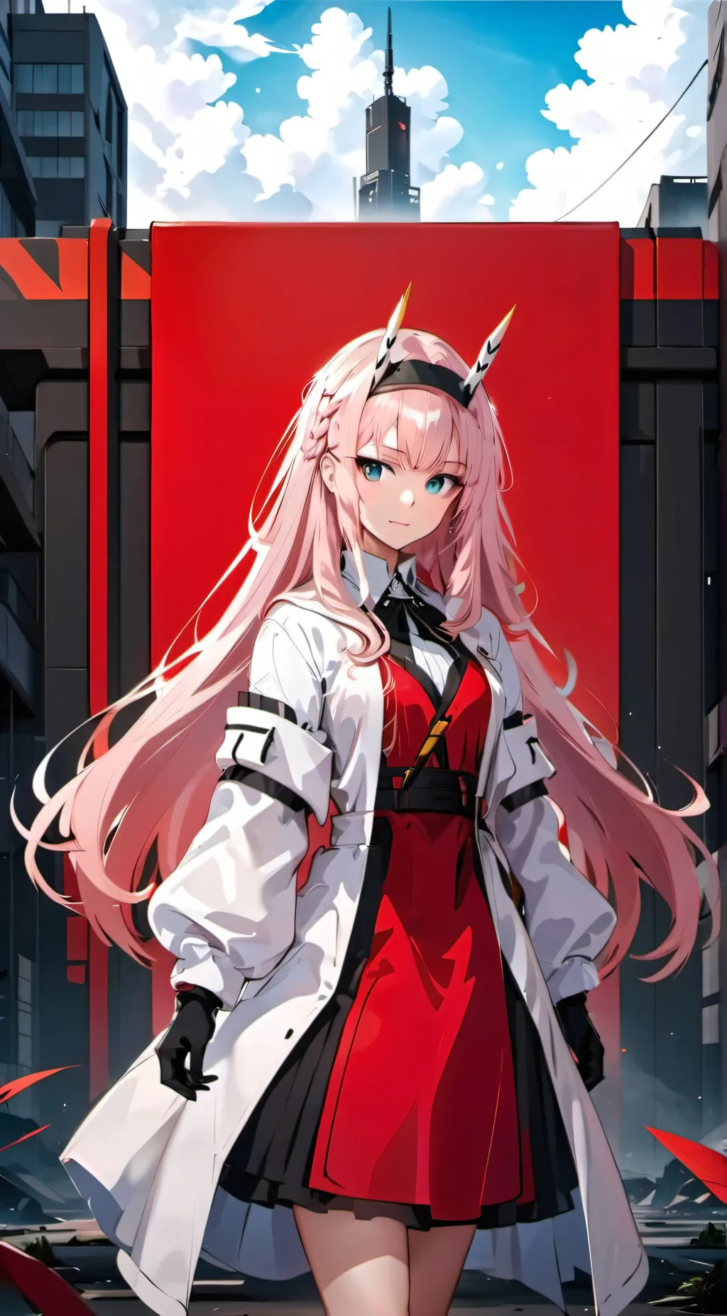ai character: Zero Two  background