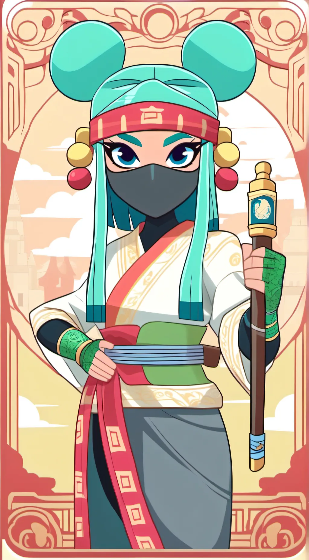 ai character: ninja noturno girl background