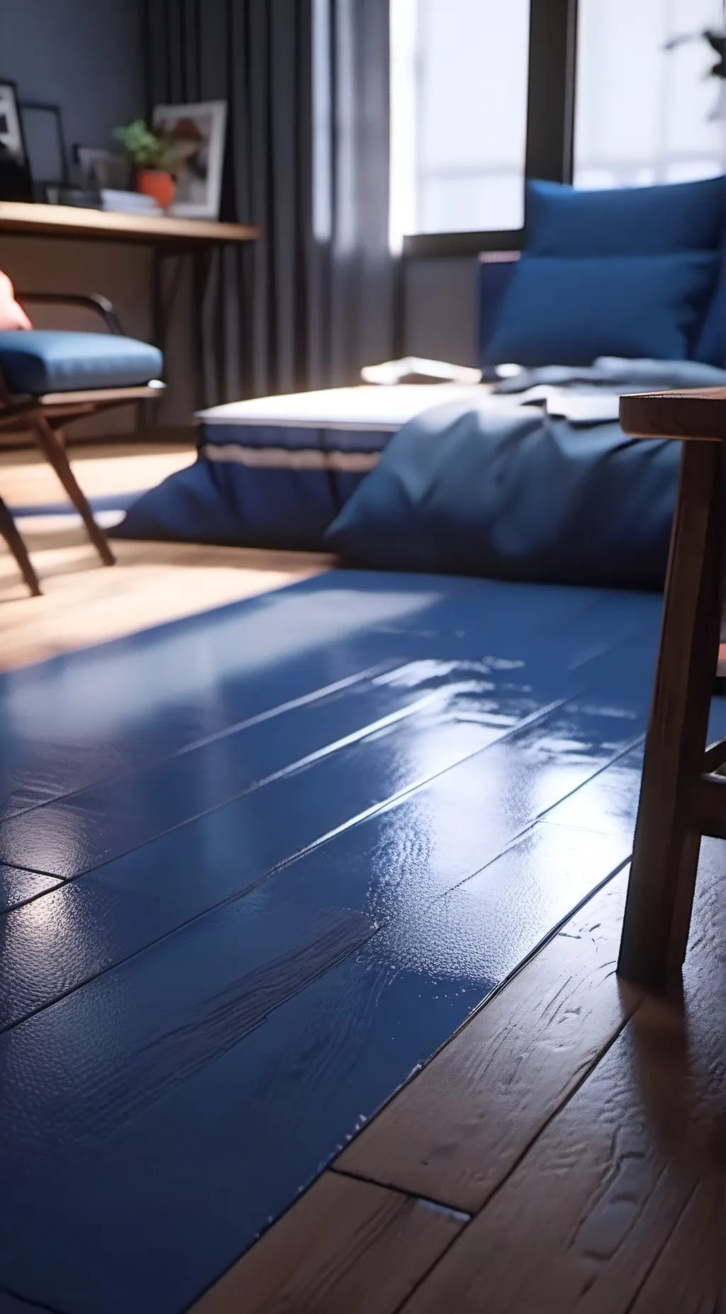 ai character: The wooden floor background