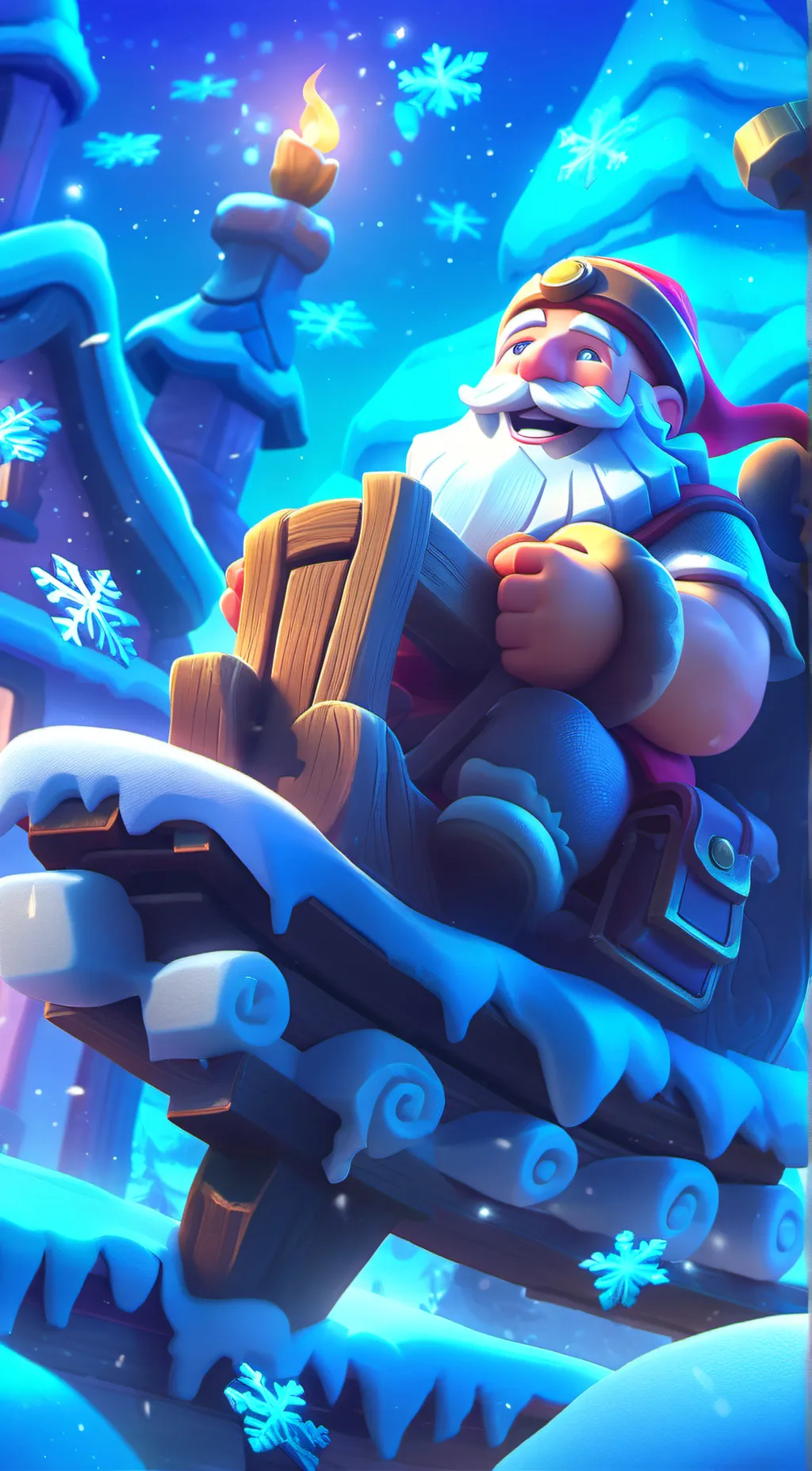 ai character: Santa Claus  background