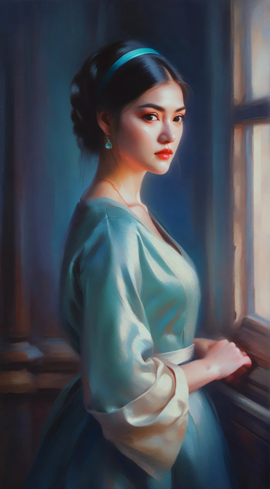 ai character: handicap woman background