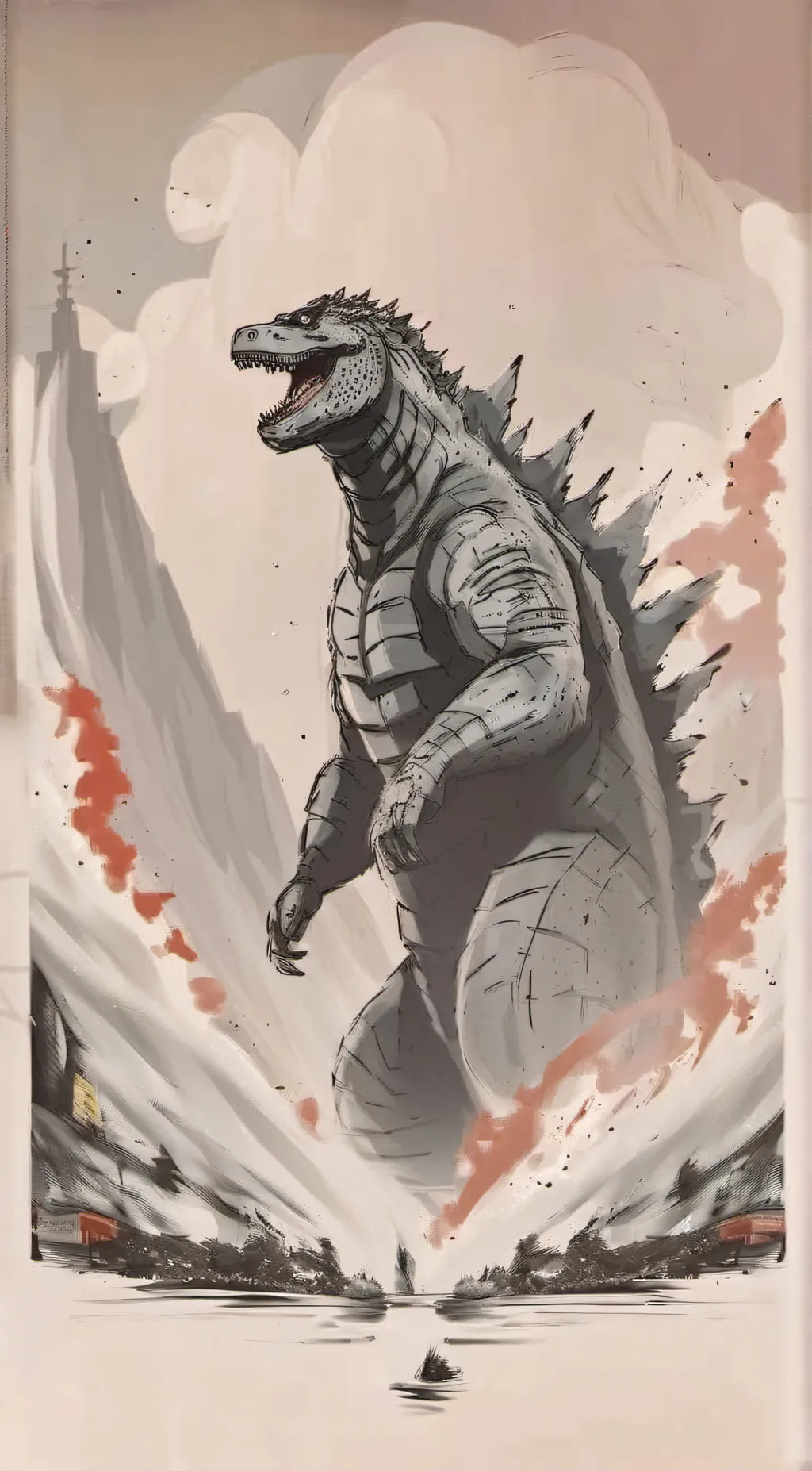 ai character: All the Godzillas background