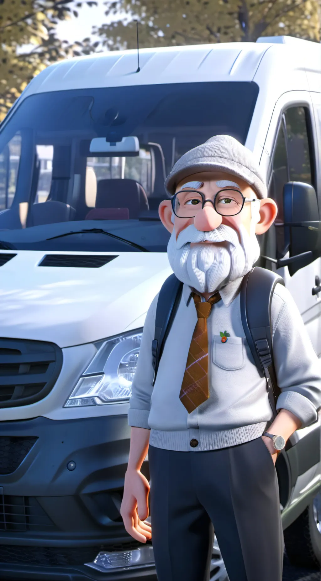 ai character: Old man background