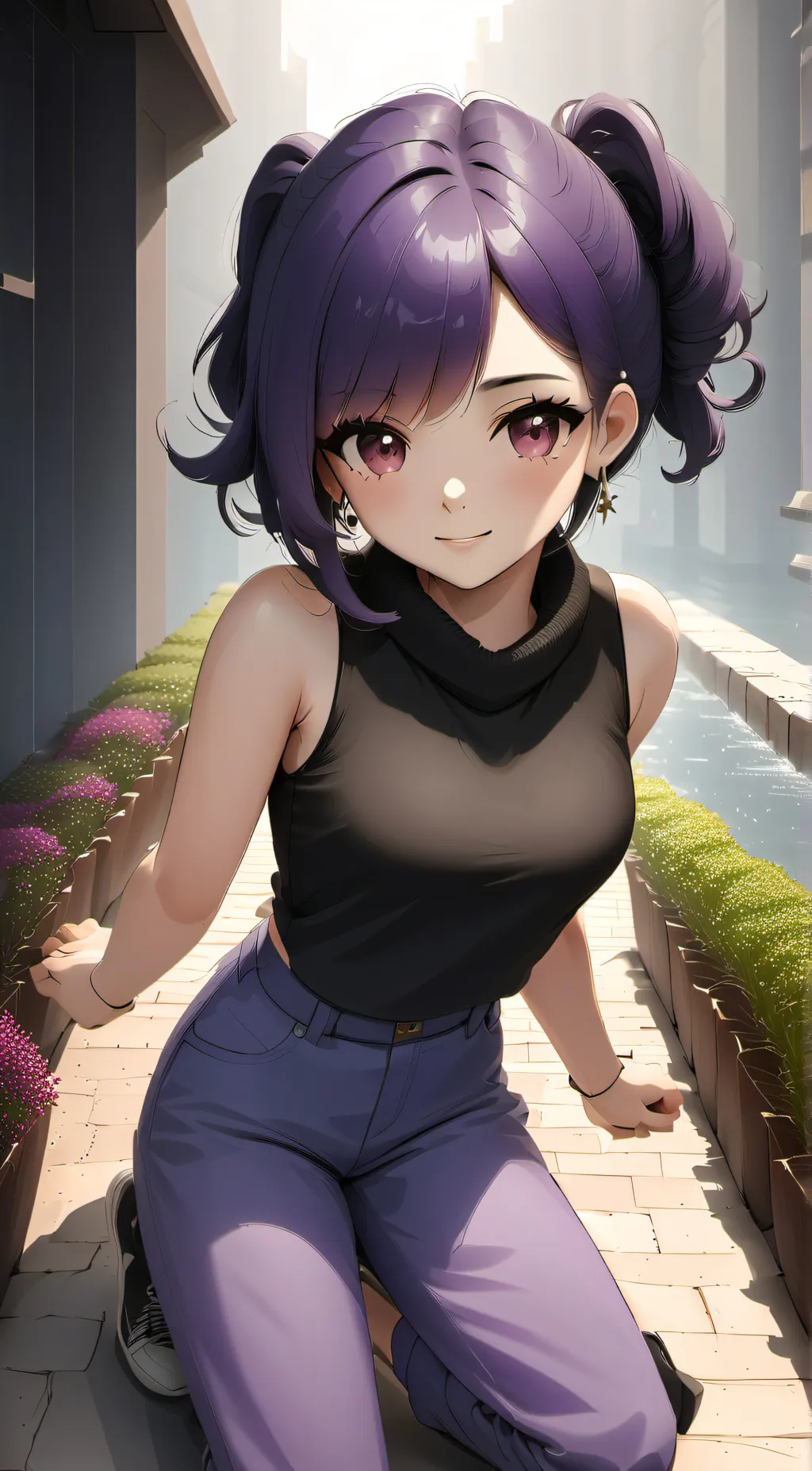 ai character: Purple background