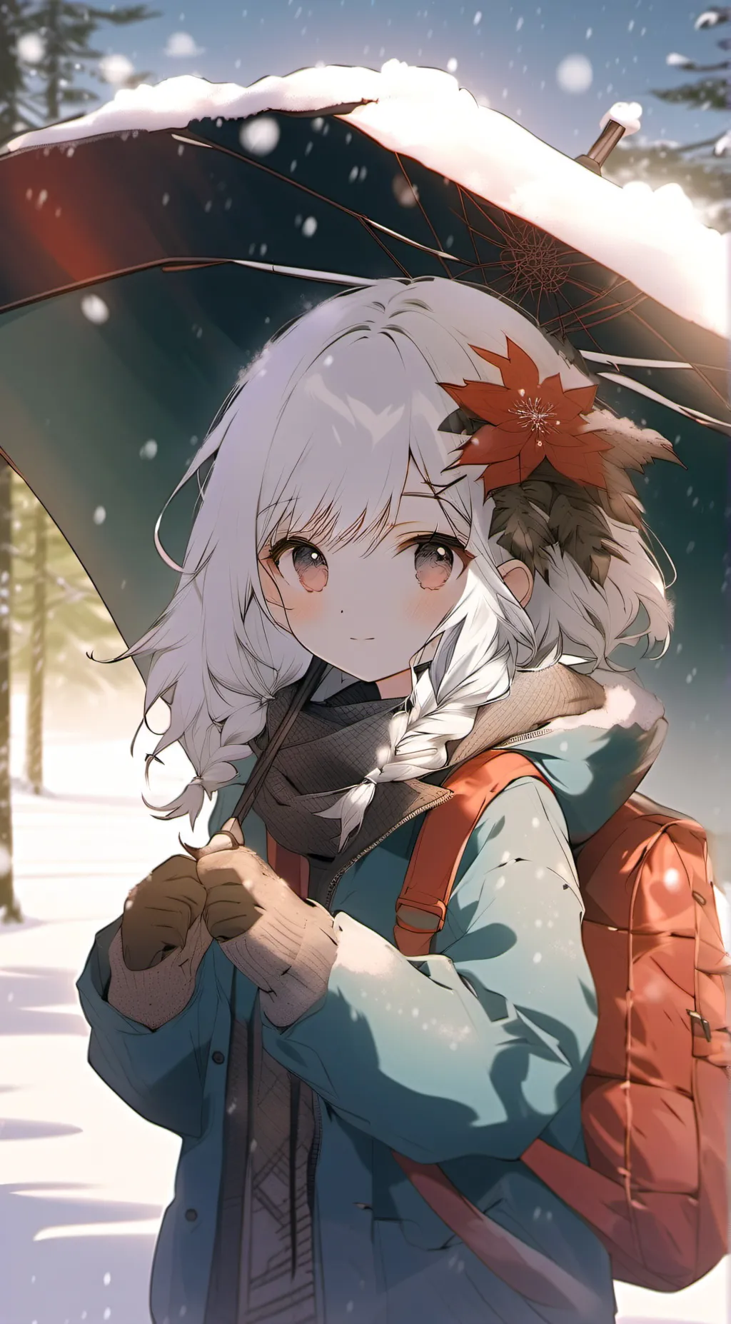 ai character: snow girl background