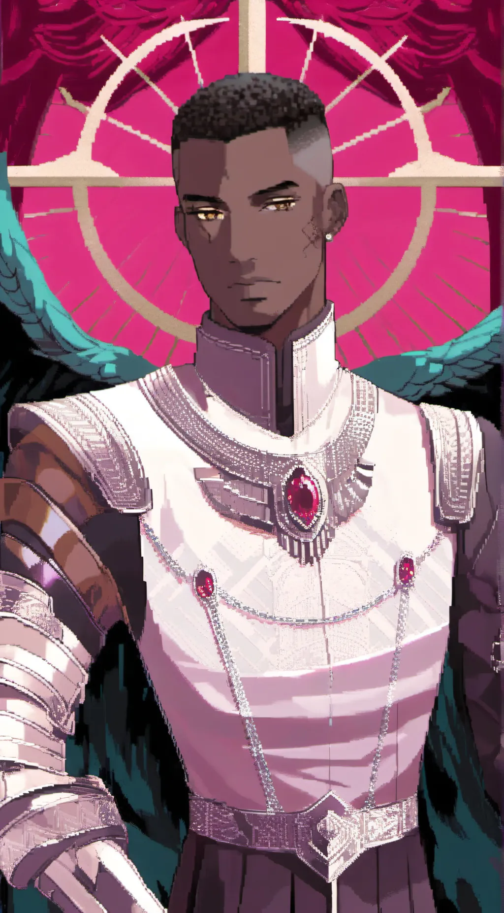 ai character: steel background