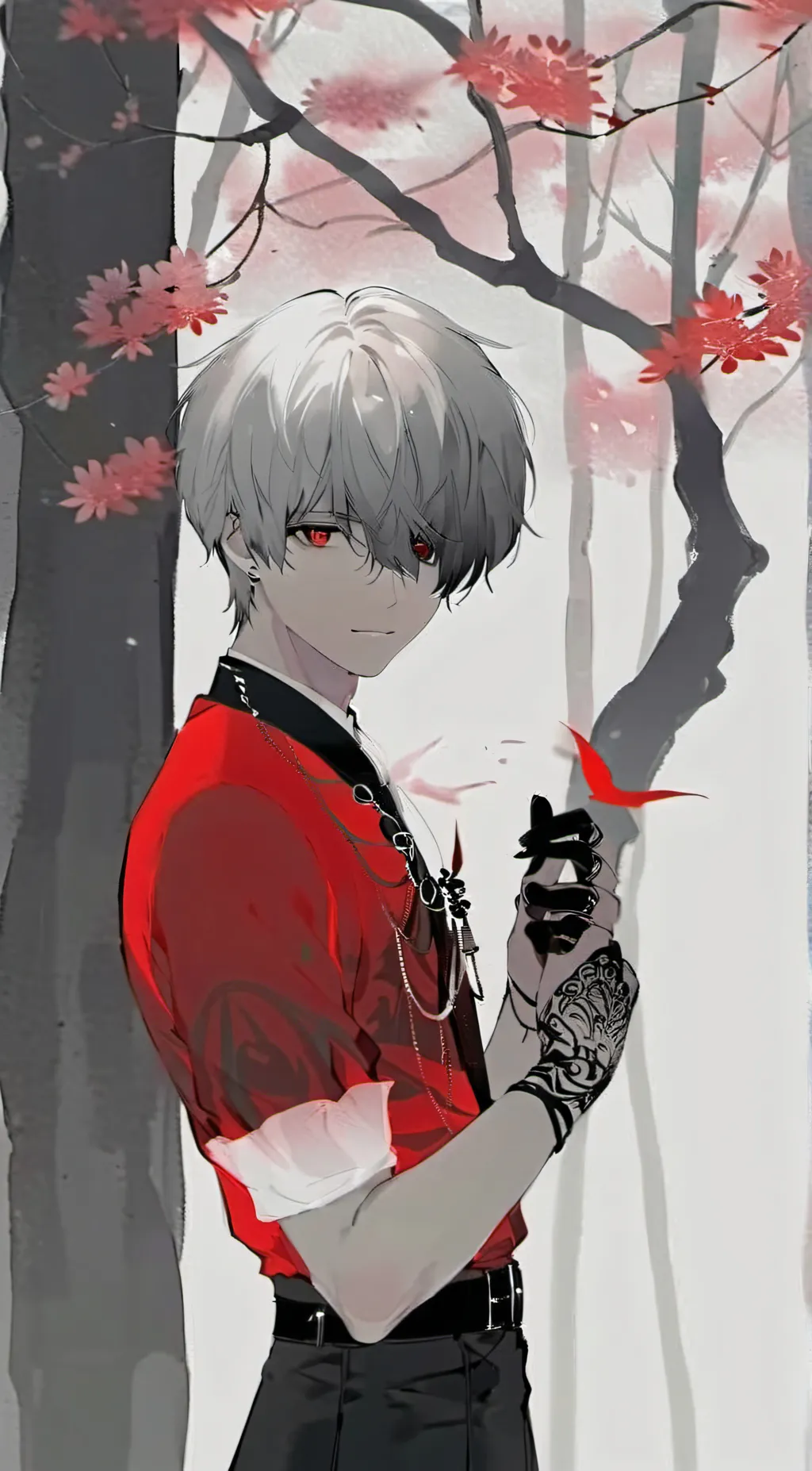 ai character: Red background