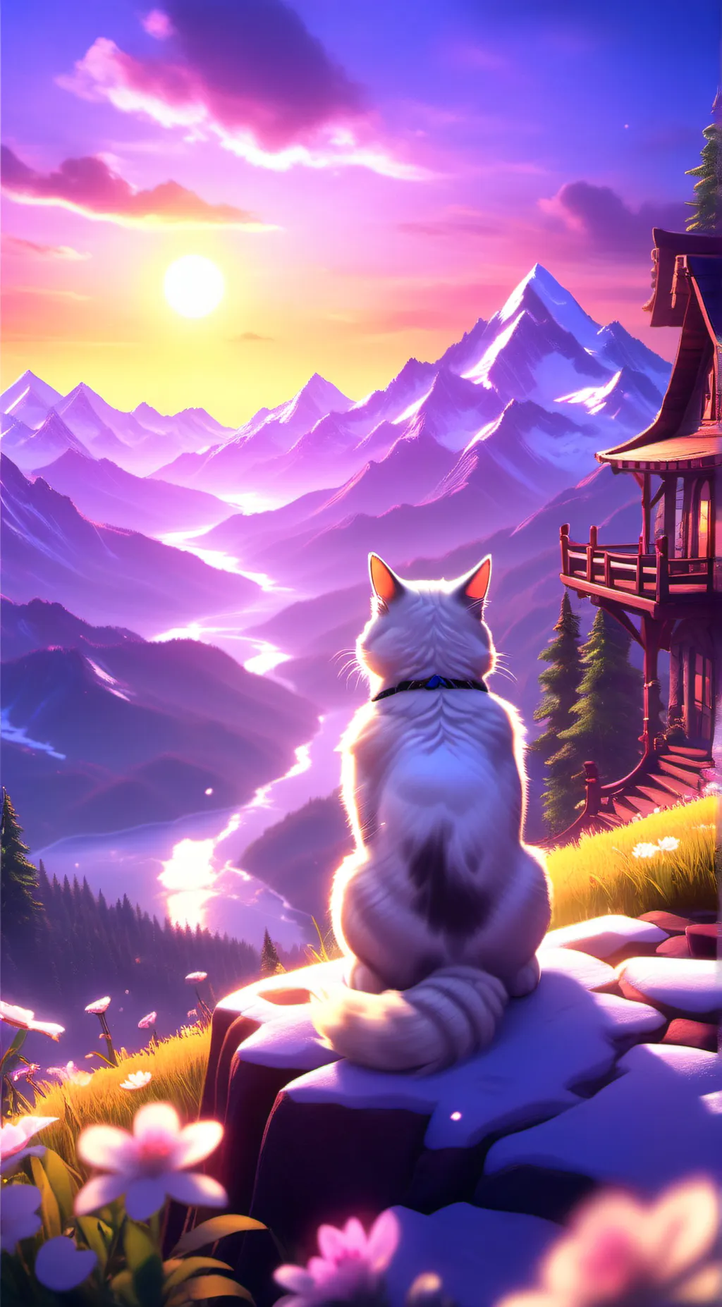 ai character: Sunset background