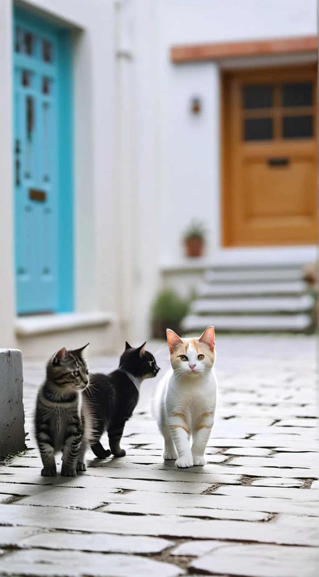 ai character: Mom and kittens background