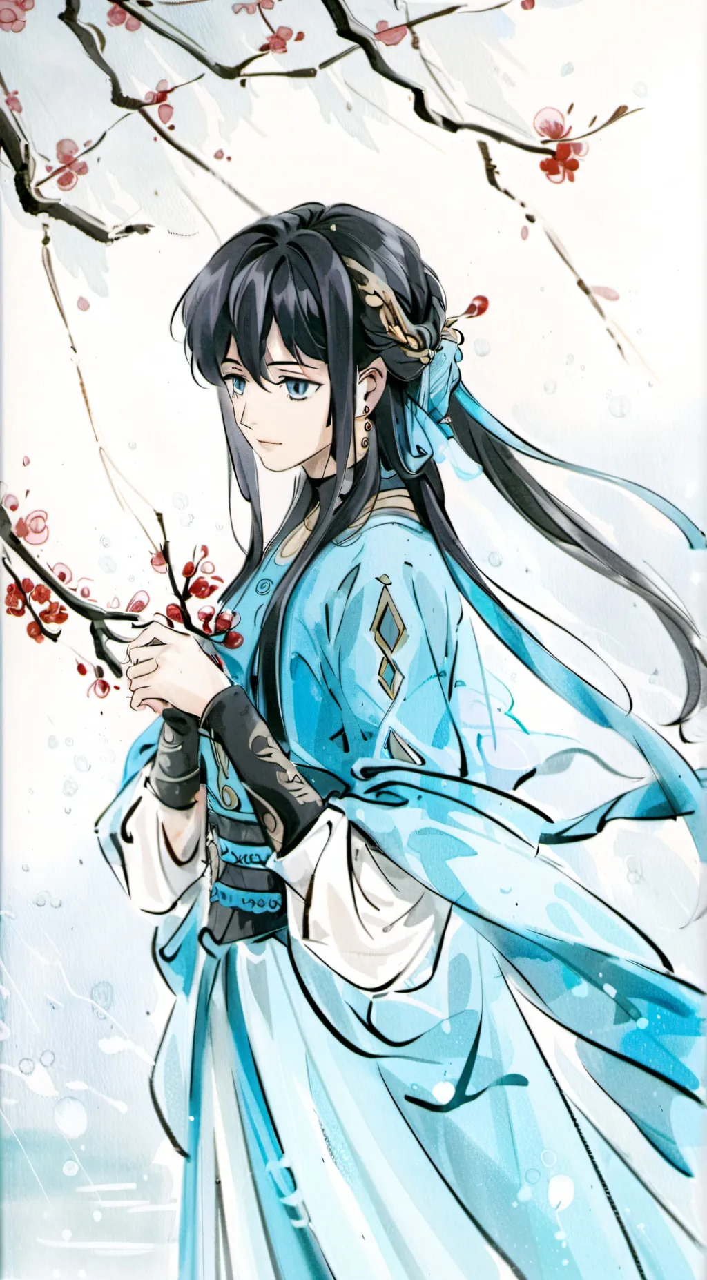 ai character: aqua💙✨️ background