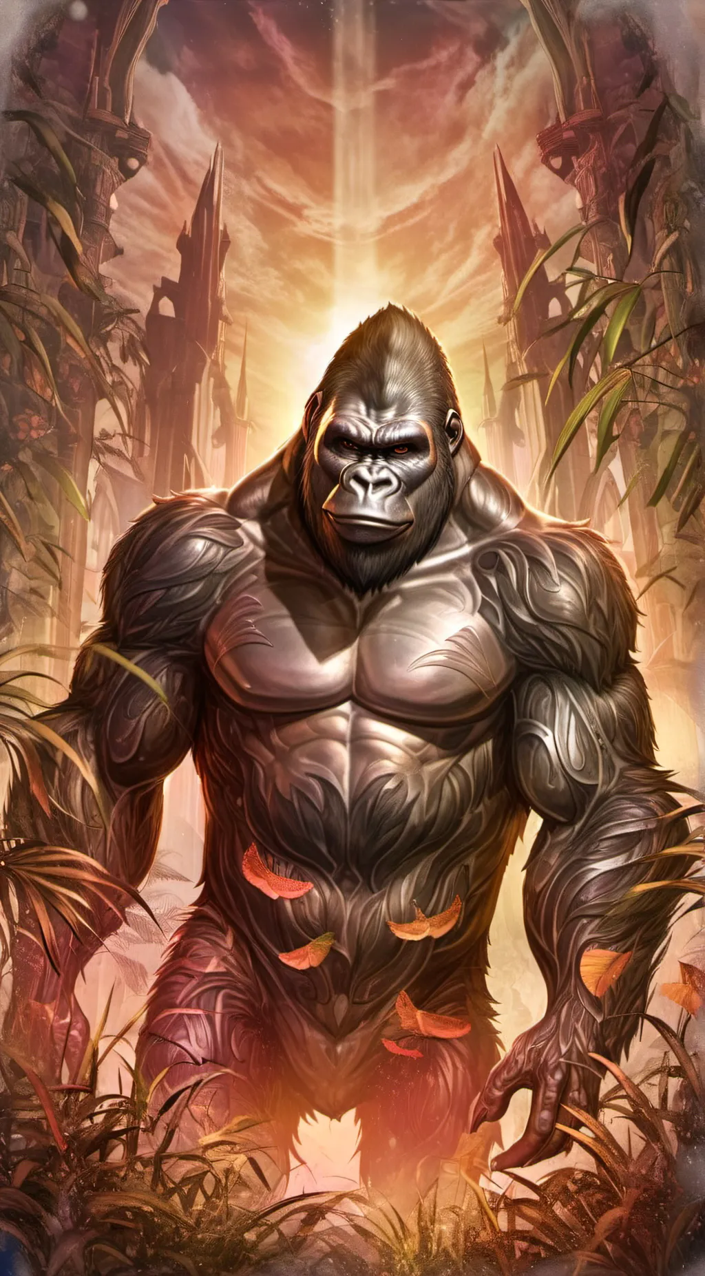 ai character: Monkey dog. background