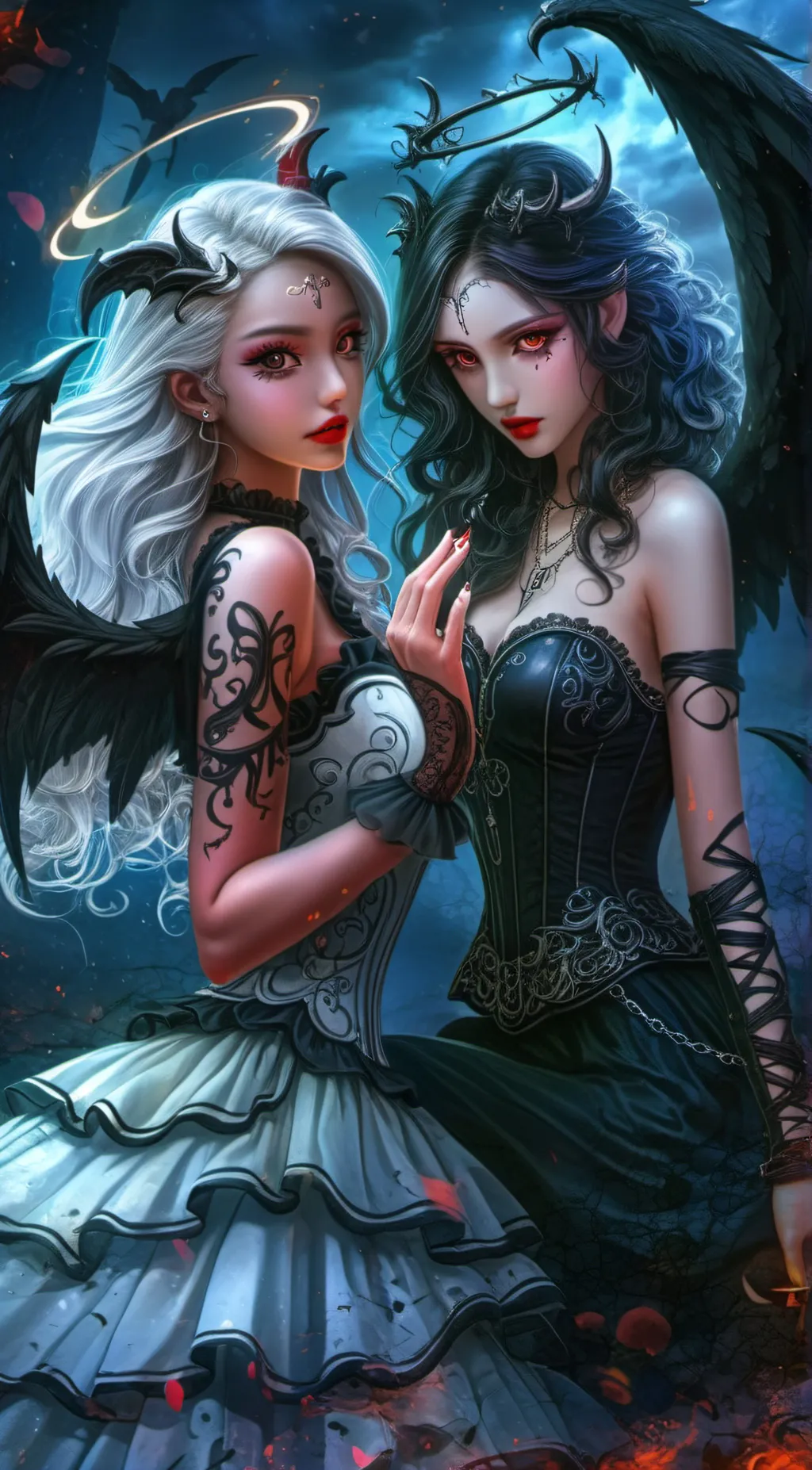 ai character: Luna and Lora background