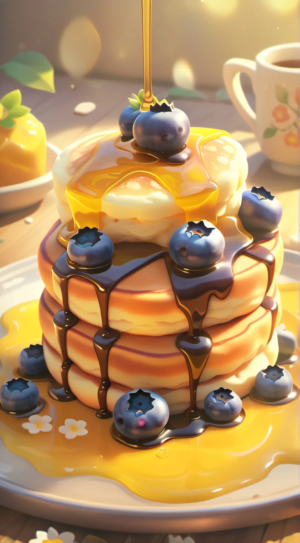 ai character: Pancakes background