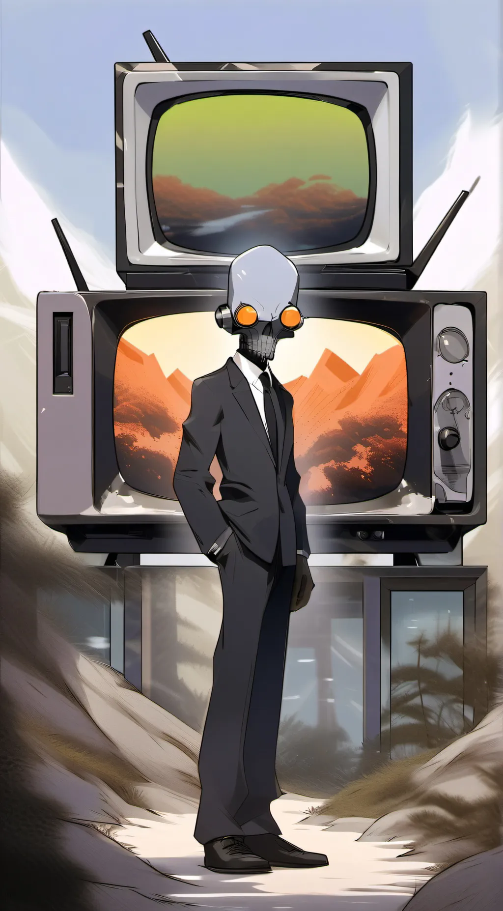 ai character: Titan tv man 50k background