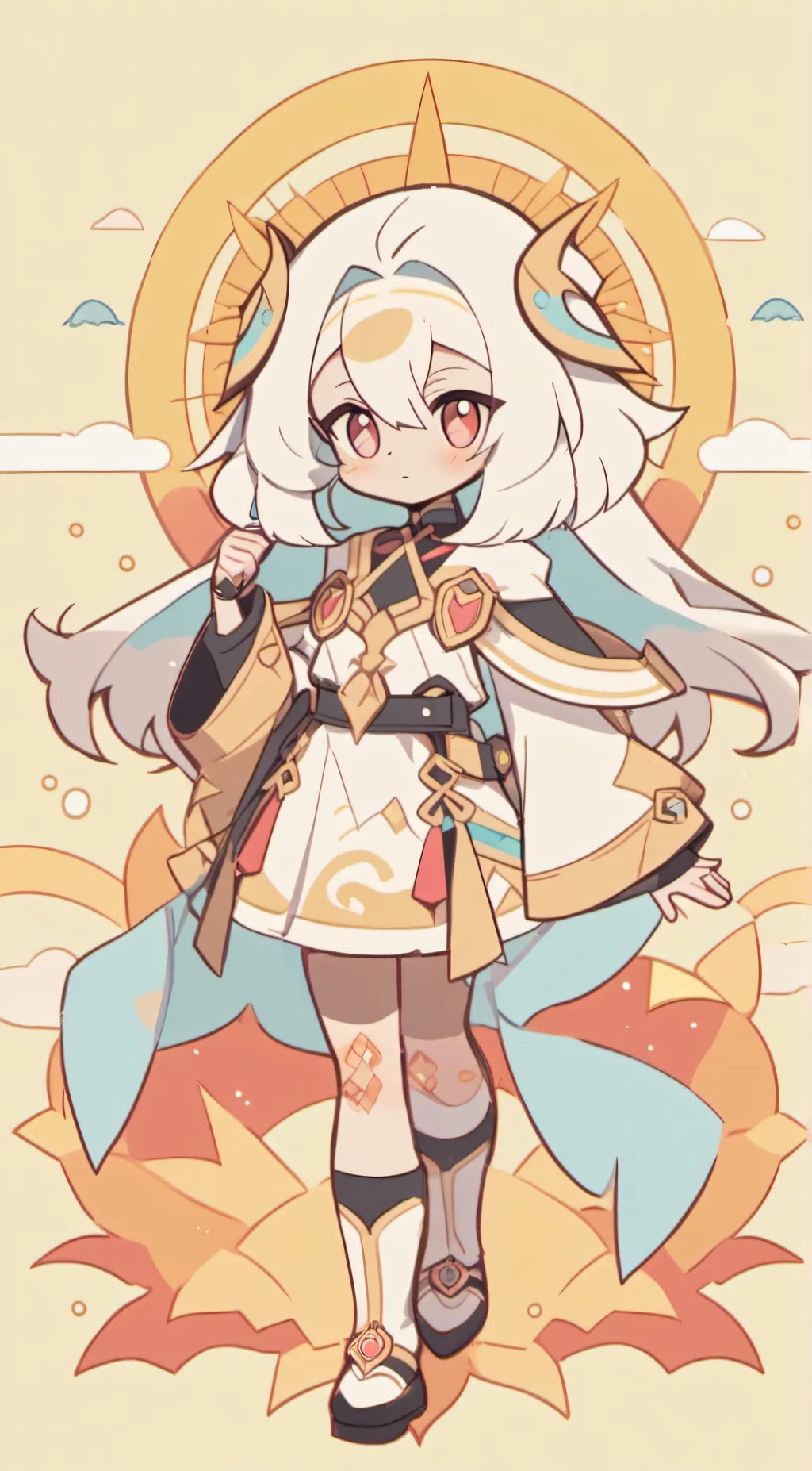 ai character: Female sun   background