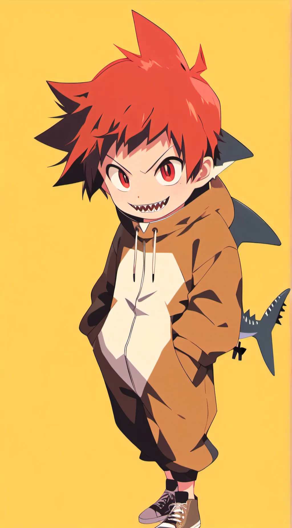 ai character: Mha shark onesie  background