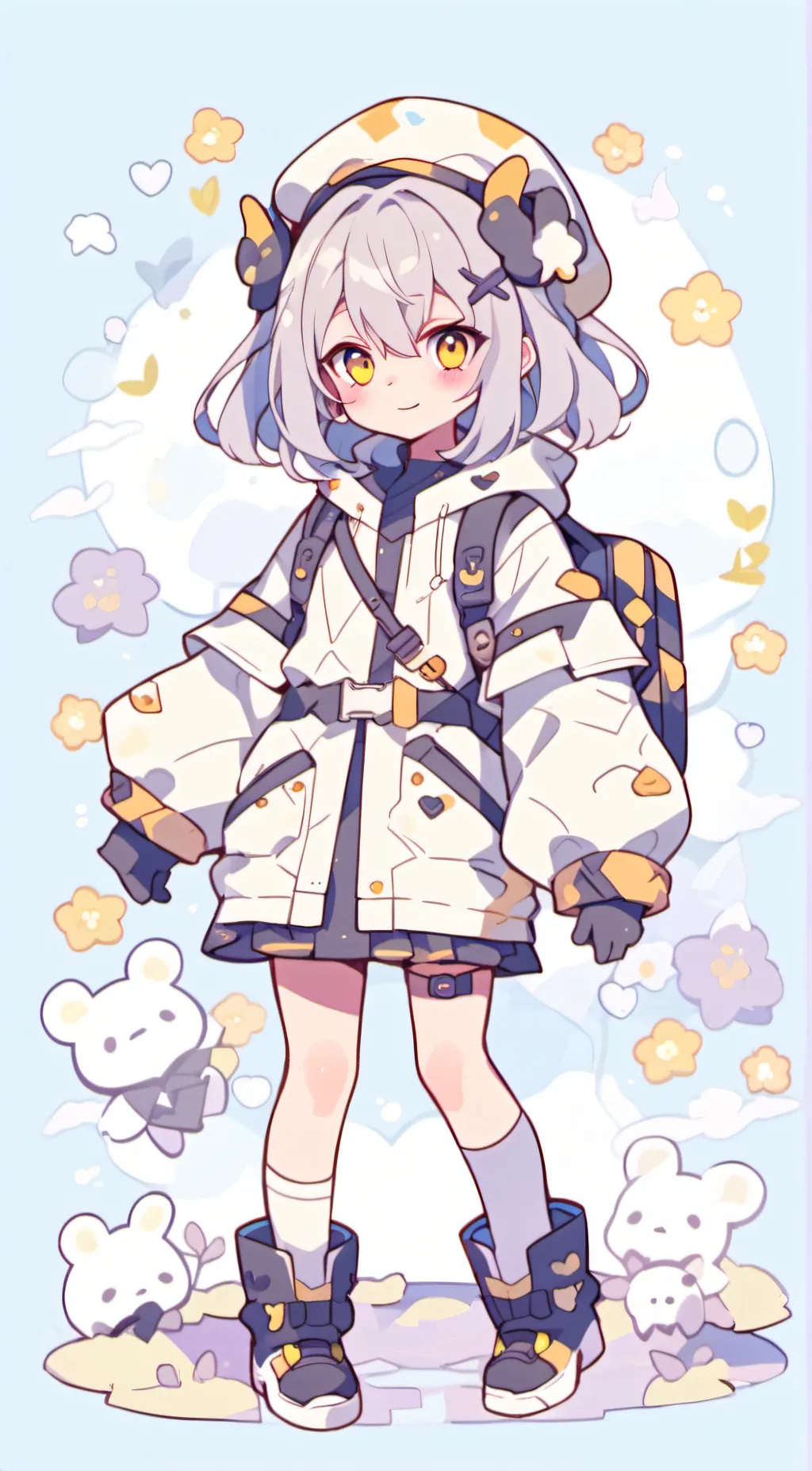 ai character: White  background