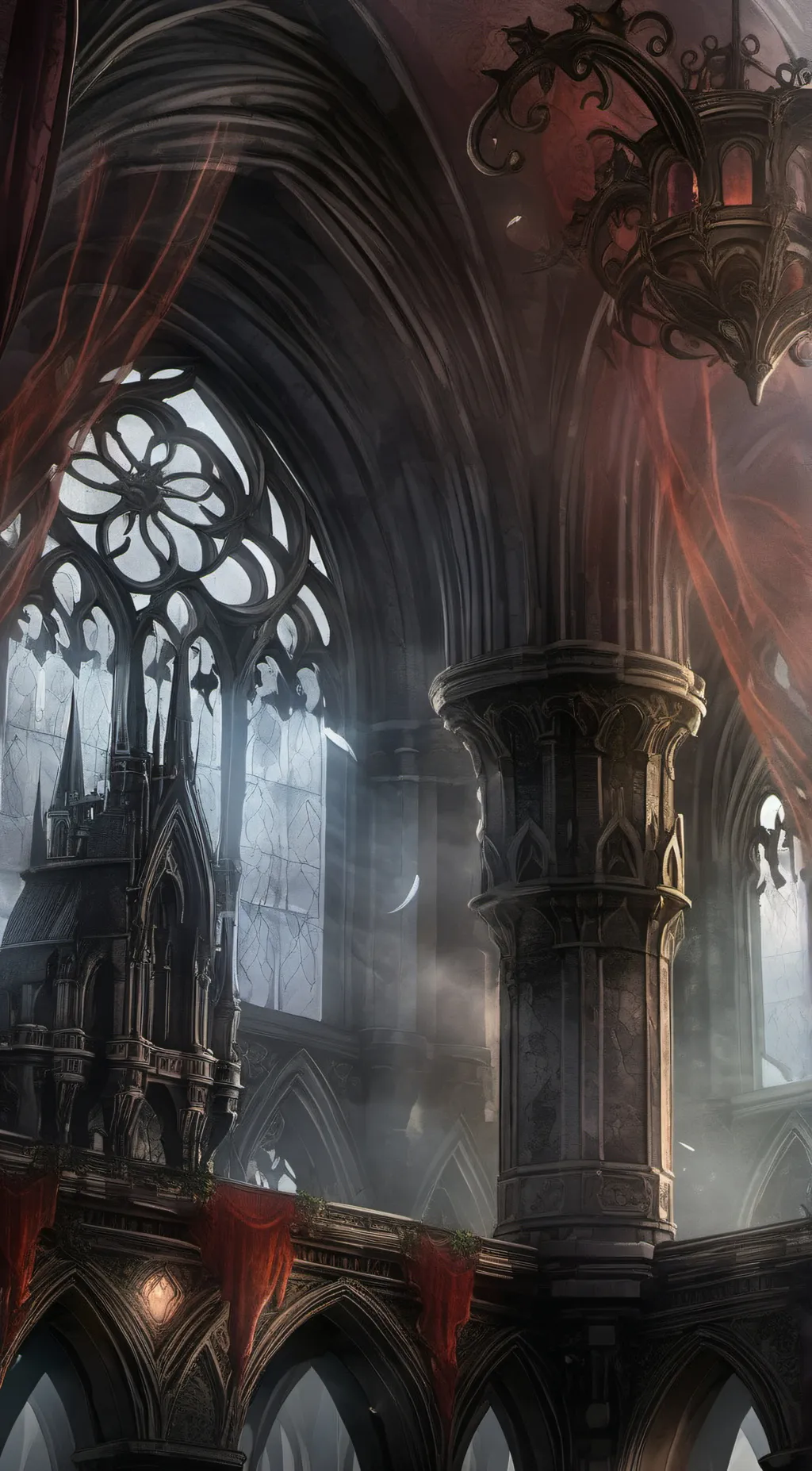 ai character: The hunted house background