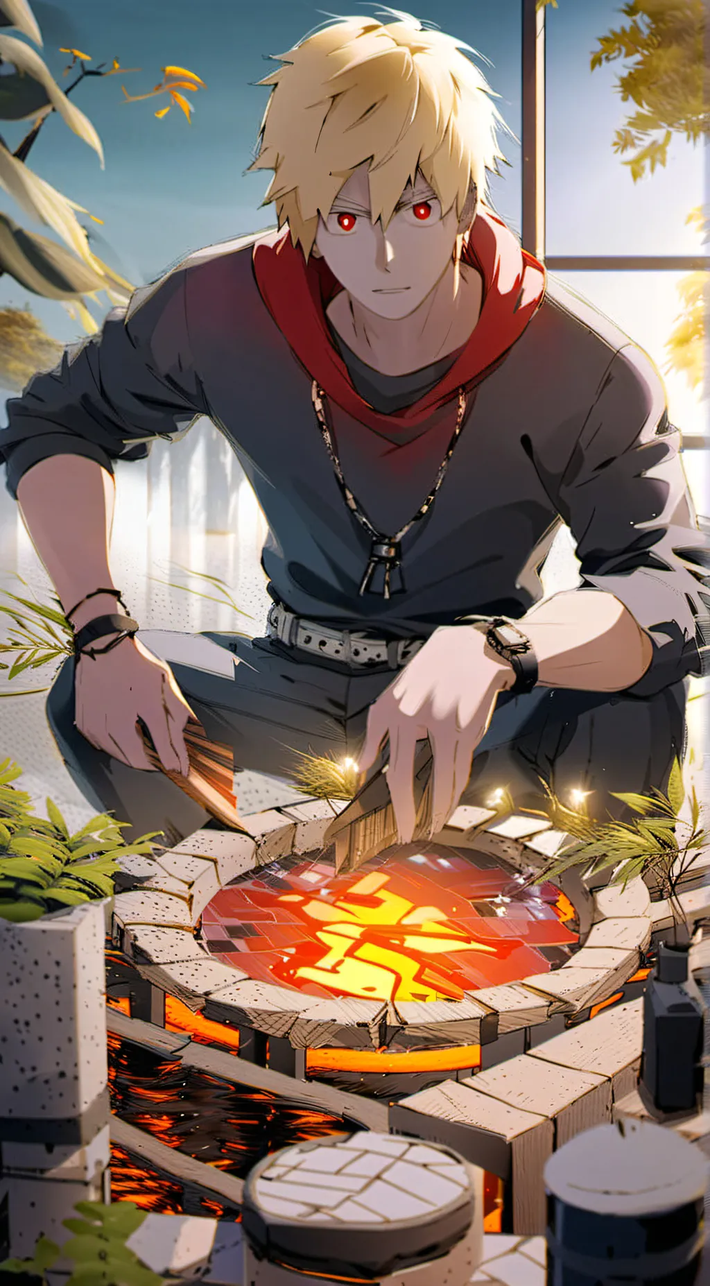 ai character: bakugo  background