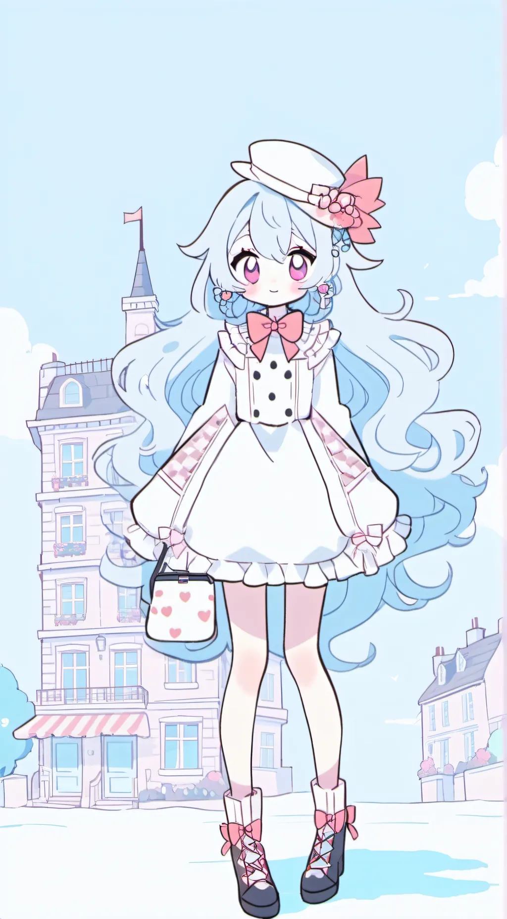 ai character: Hazbin hotel beach background