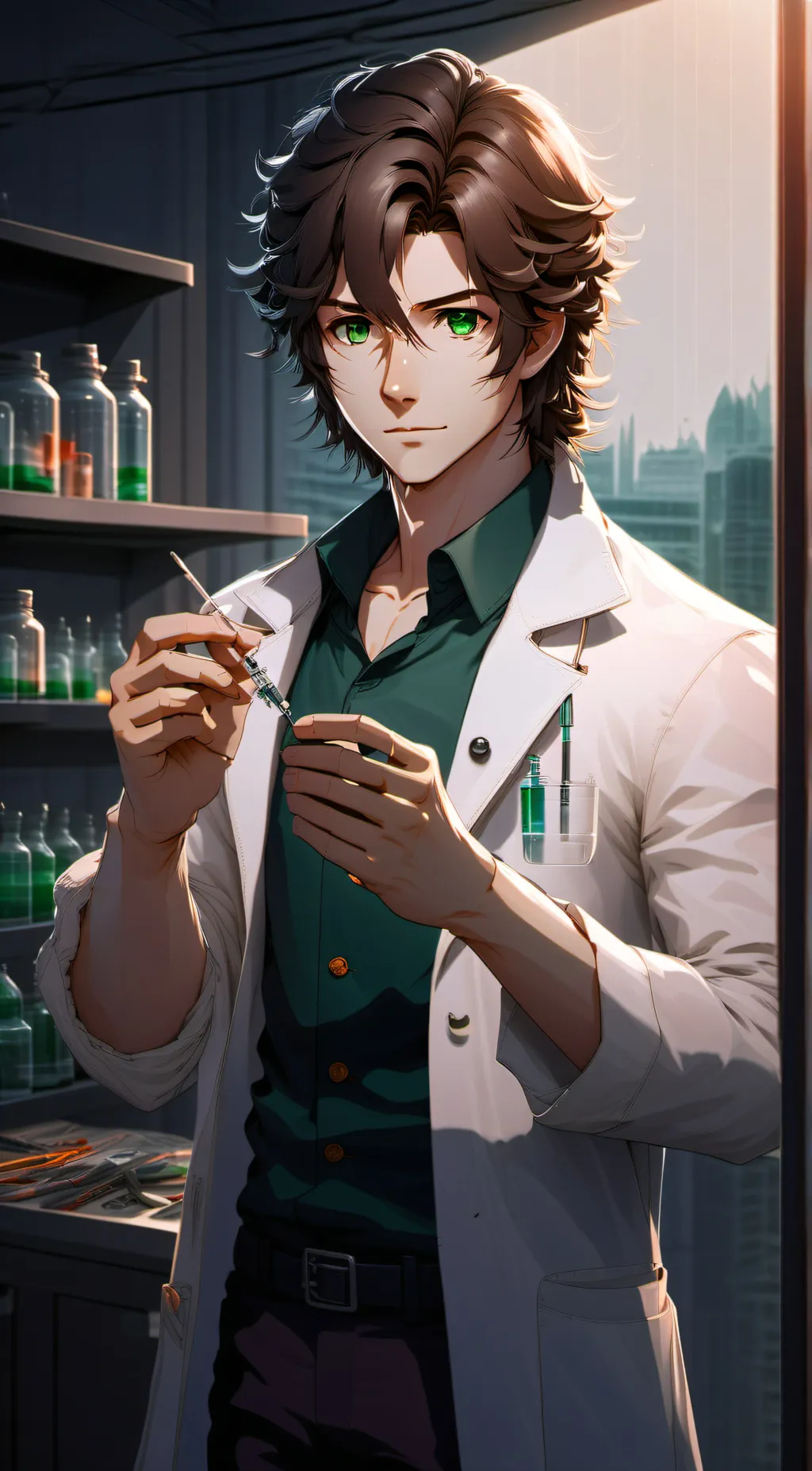 ai character: Lab person (Reo) background