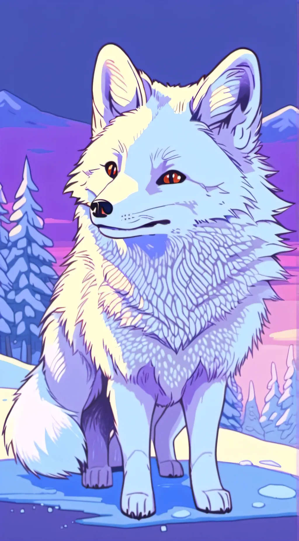 ai character: artic Fox background