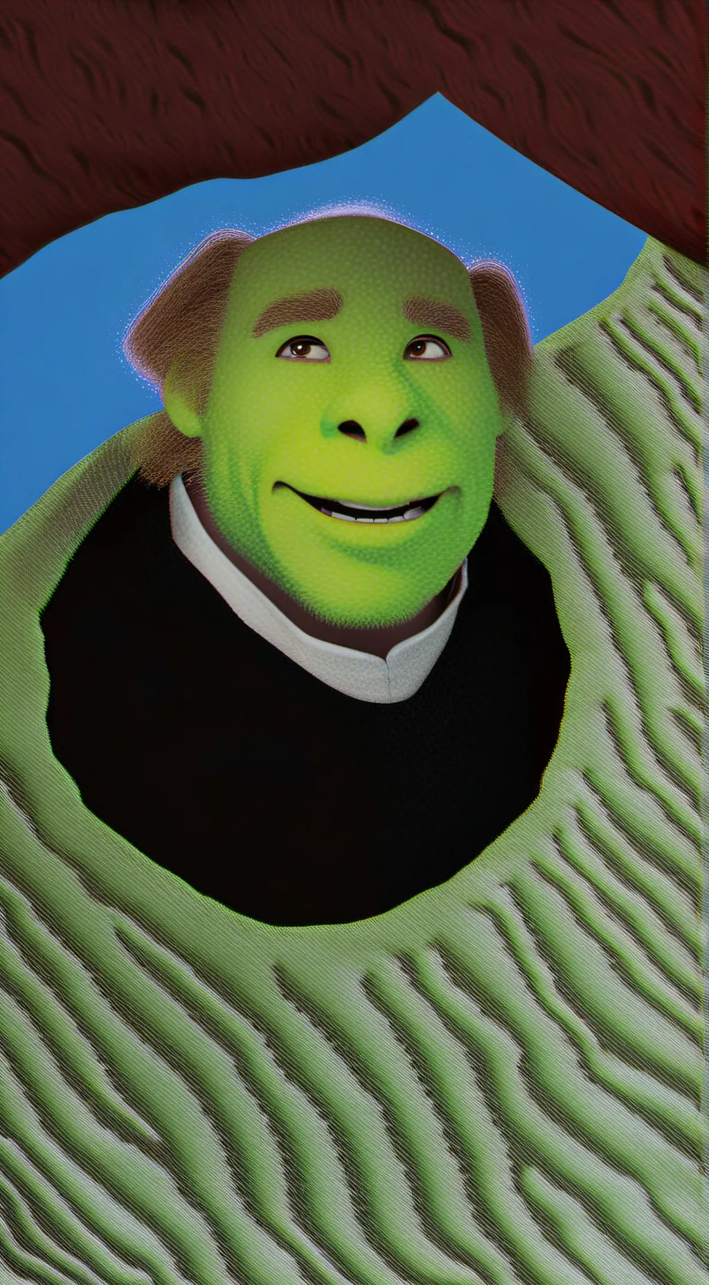 ai character: shreckeatschicken background