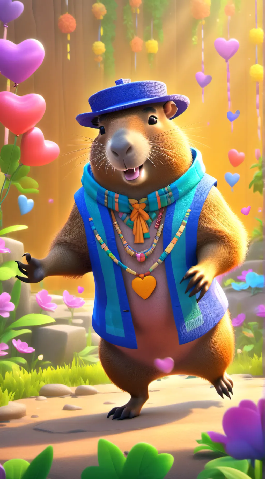 ai character: Capybara  background