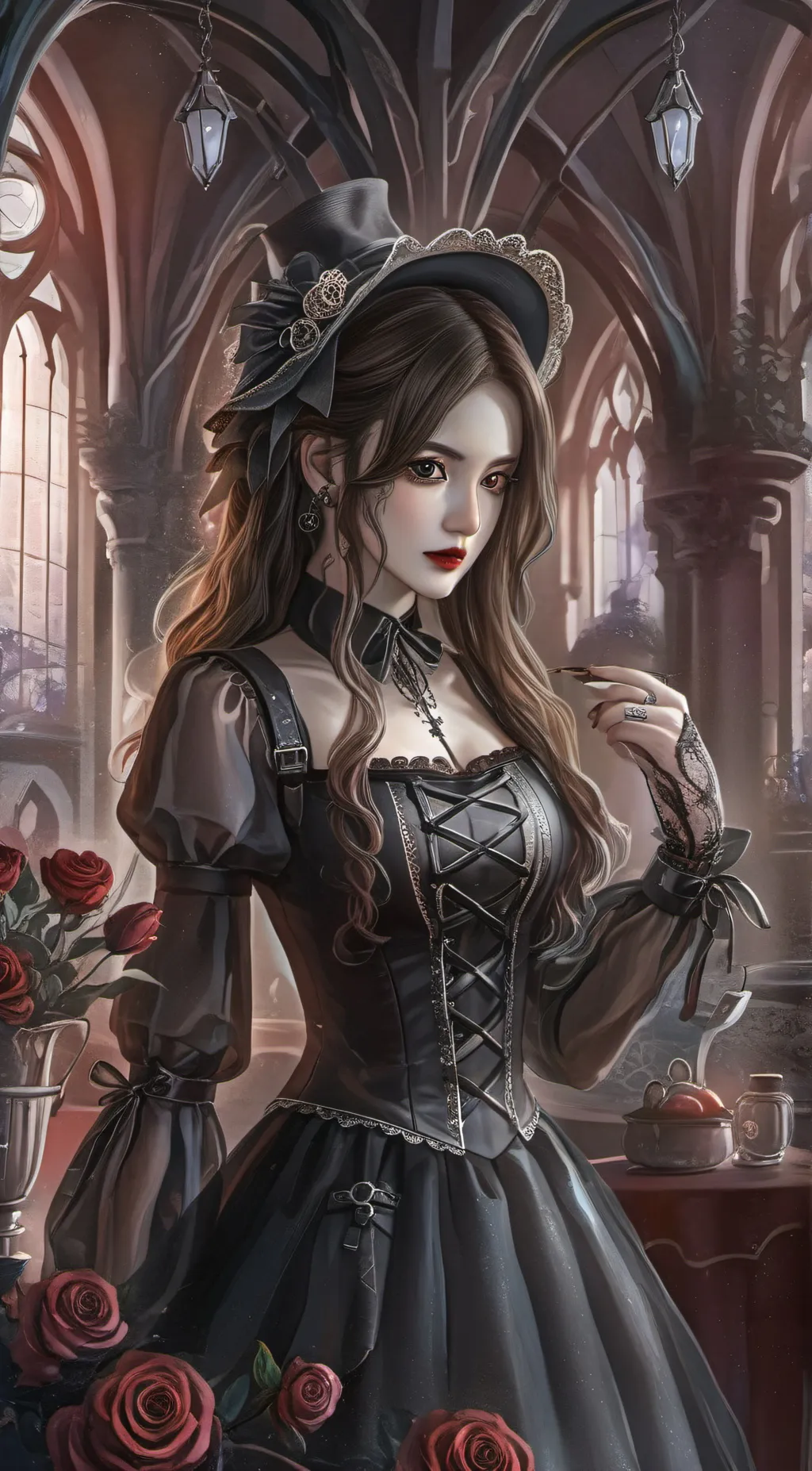 ai character: Digital circus background