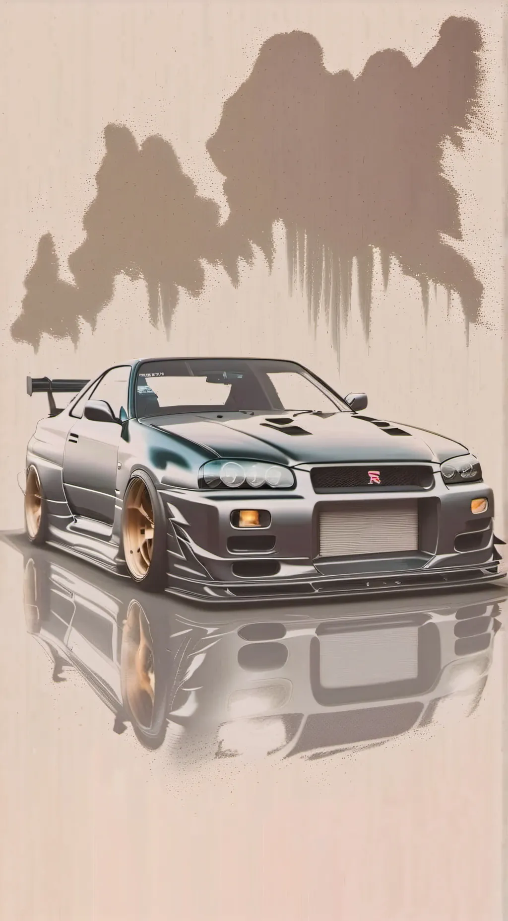 ai character: nissan skyline GTR background