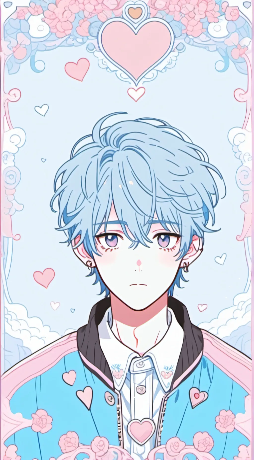 ai character: Blue snowflake  background