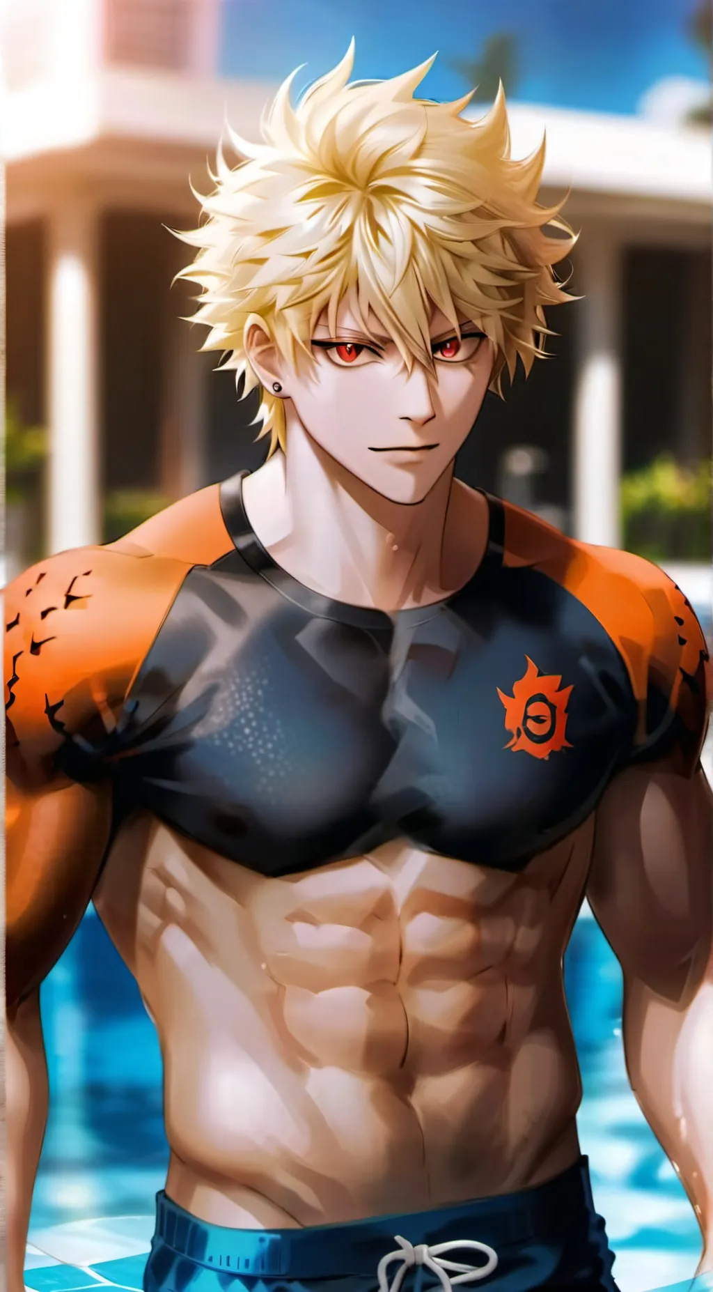 ai character: Katsuki Bakugo background