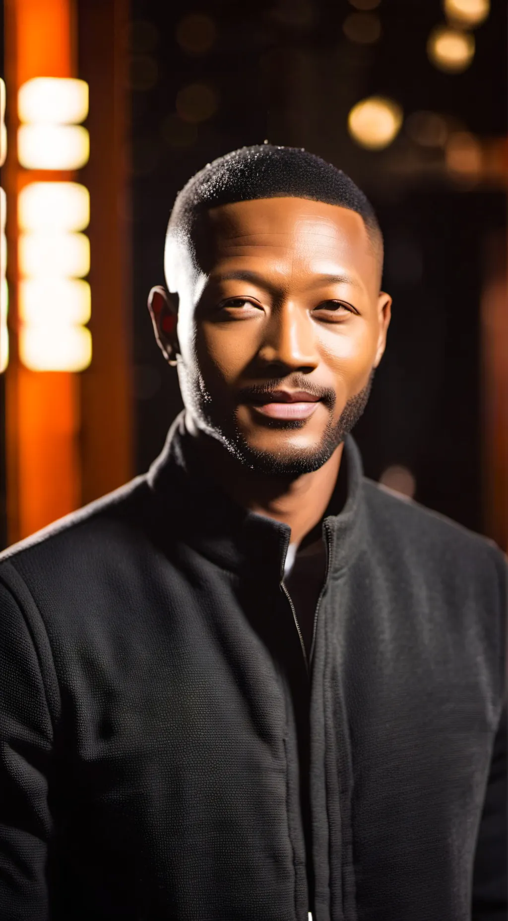 ai character: John Legend  background