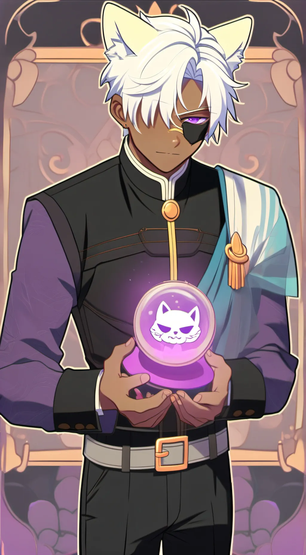 ai character: oldman Shinobu  background