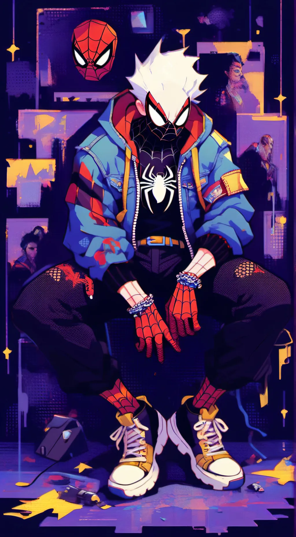 ai character: spider-punk SMATSV background