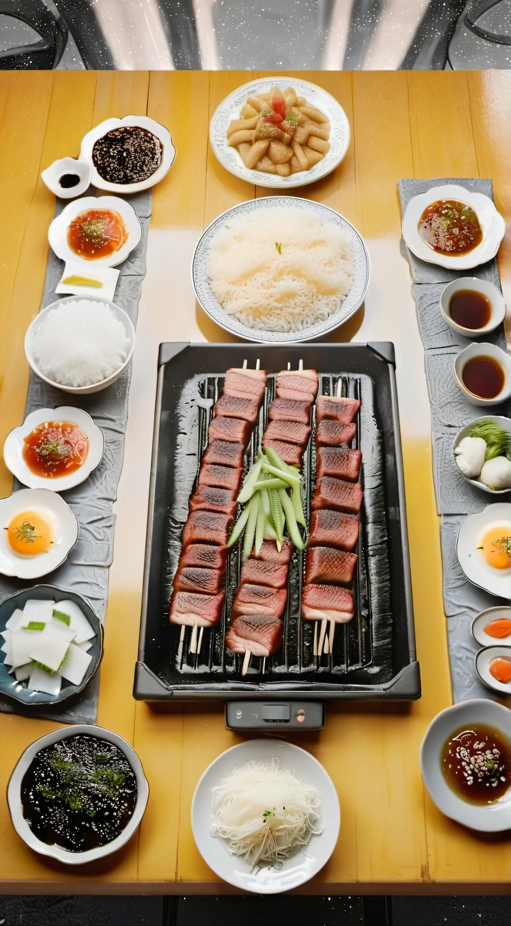 ai character: 烤肉 background