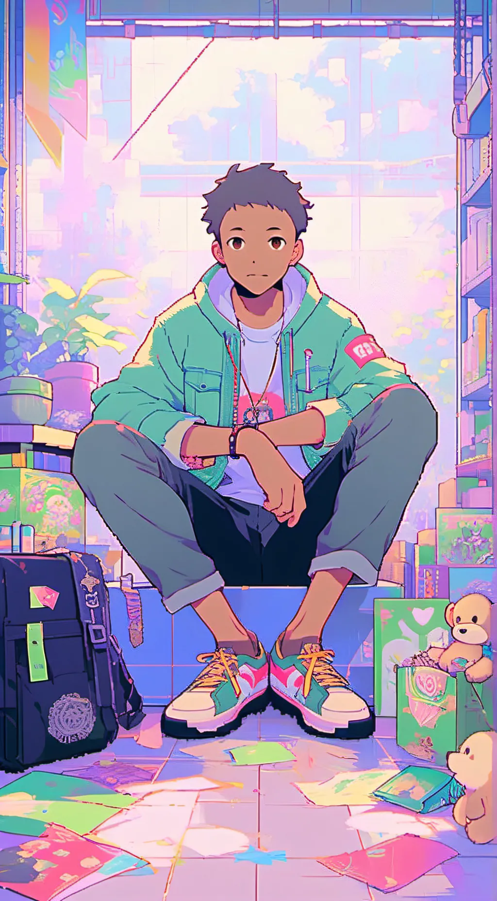 ai character: Komo rasp background