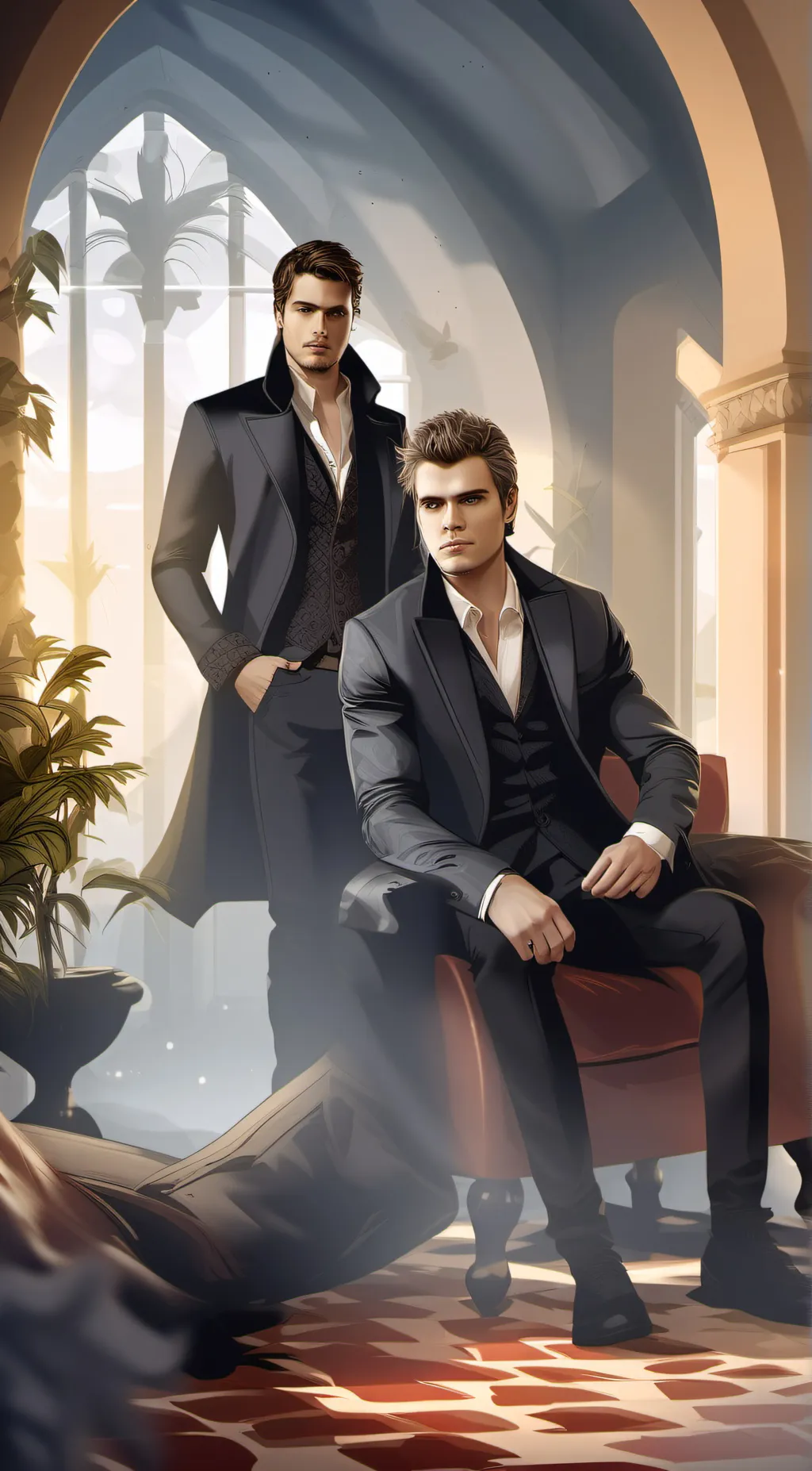 ai character: Damon and Stefan background